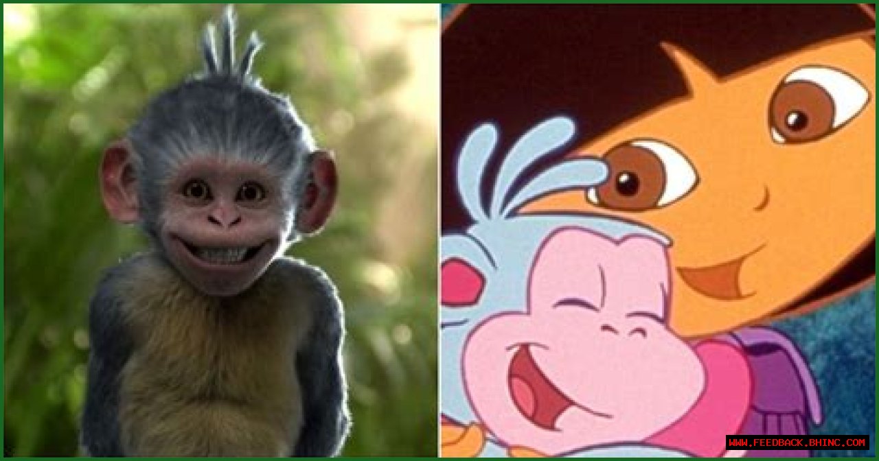 Cartoon girl who has a monkey friend named Boots