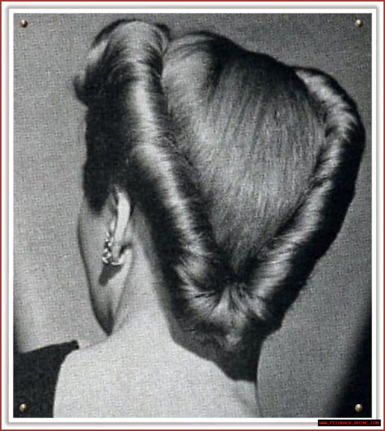 Tightly rolled hairstyle